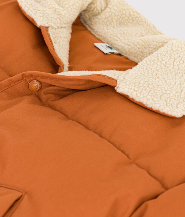 Giacca corta foderata in sherpa bambino unisex\t marrone