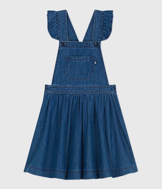 Abito salopette in denim bambina blu DENIM MOYEN