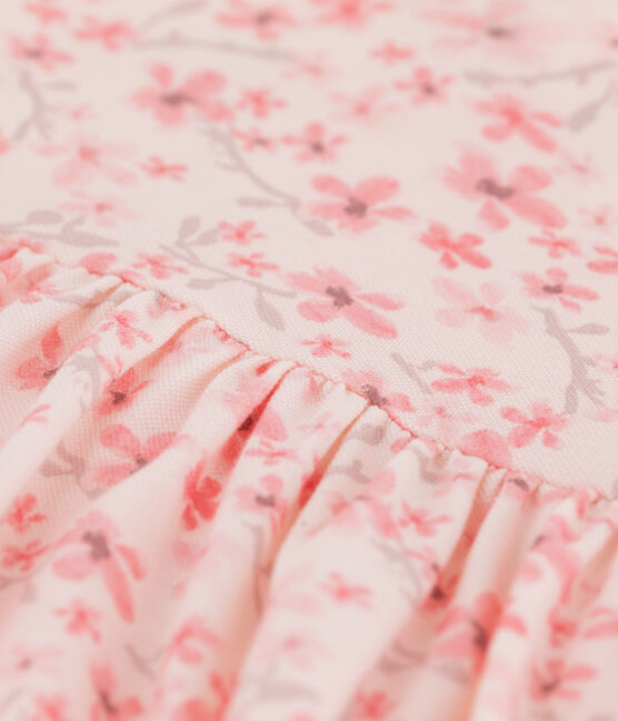 Abito da cerimonia in jersey piqué bambina rosa FLEUR/bianco MULTICO