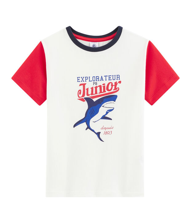 T-shirt bambino bianco/rosso