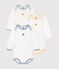 Set di 3 body a maniche lunghe in cotone neonato variante 1