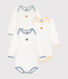Set di 3 body a maniche lunghe in cotone neonato