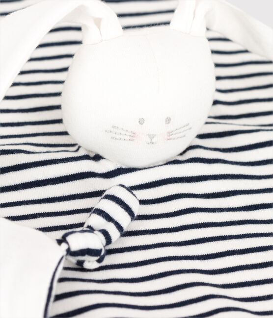 Peluche a forma di coniglietto marinaio in cotone biologico bianco MARSHMALLOW/blu SMOKING