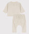 Completo 2 pezzi bebè in cotone trapuntato beige MONTELIMAR CHINE