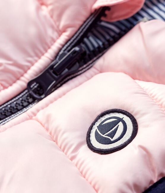 Piumino per  bebè senza maniche reversibile in poliestere riciclato rosa MINOIS