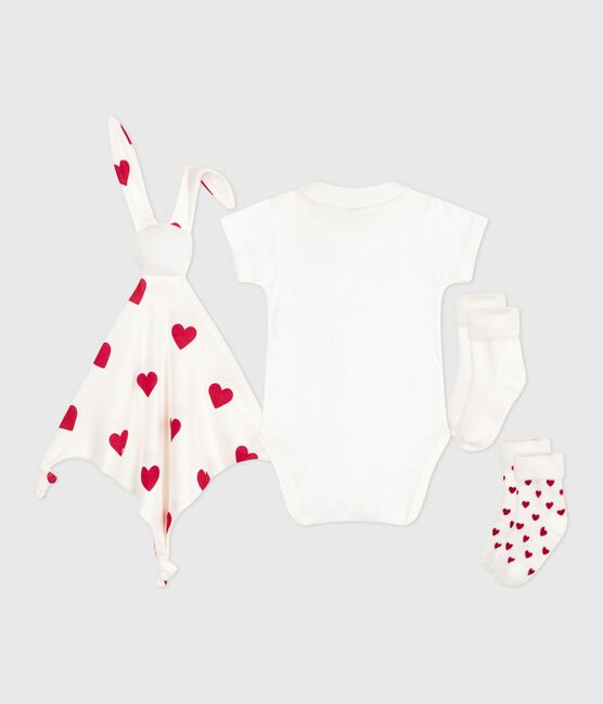 Set regalo nascita con body, doudou e calzini in cotone variante 1