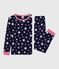 Pigiama bambino con gamba molto aderente in cotone con stelle stampate blu SOIR/ MARSHMALLOW
