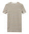 T-shirt donna in costina originale 1x1 rigata marrone SHITAKE/bianco MARSHMALLOW