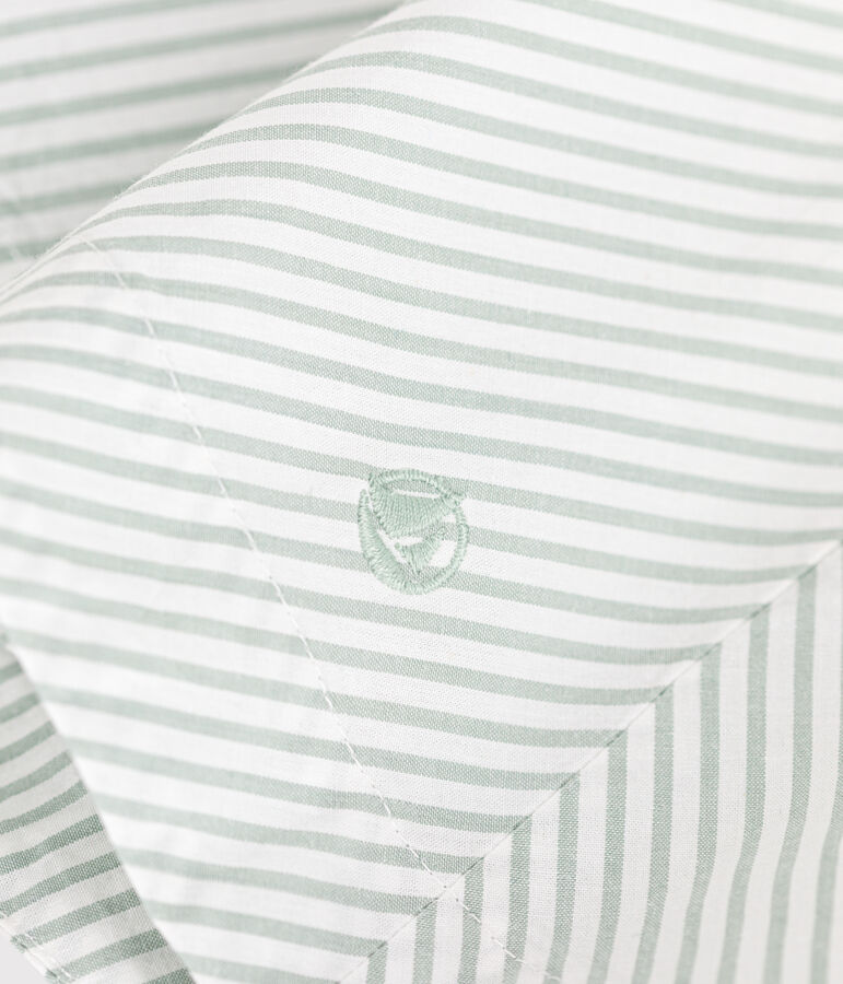 Abito senza maniche in cotone a righe bambina verde/bianco