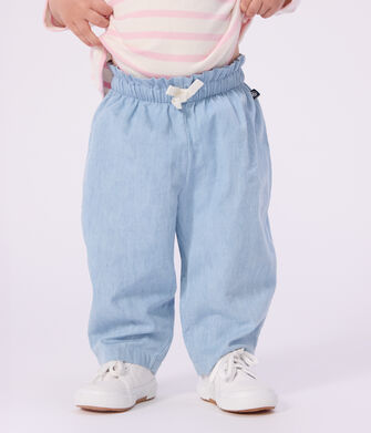 Pantaloni in chambray neonata
