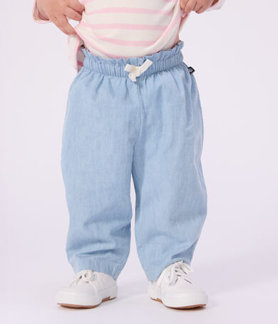 Pantaloni in chambray neonata
