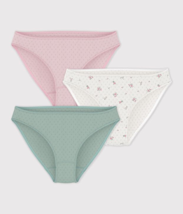 Set di slip in cotone traforato donna multicolore