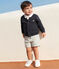 Cardigan in cotone tinta unita neonato blu SMOKING
