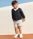 Cardigan in cotone tinta unita neonato