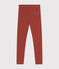 Jeggings bambina in jersey elasticizzato marrone FAMEUX