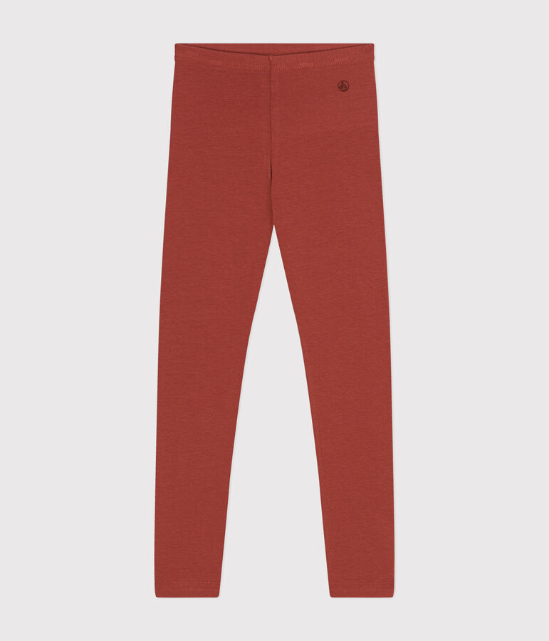 Jeggings bambina in jersey elasticizzato marrone
