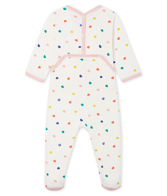 Tutina pigiama bambina in molleton bianco MARSHMALLOW/bianco MULTICO