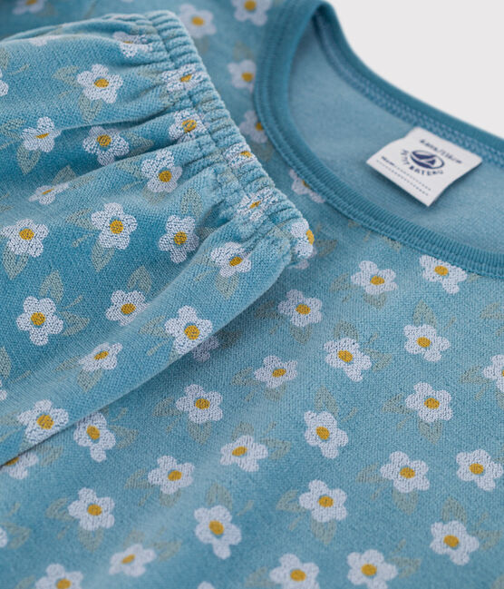 Pigiama fiore bambina in ciniglia POLOCHON/ MULTICO