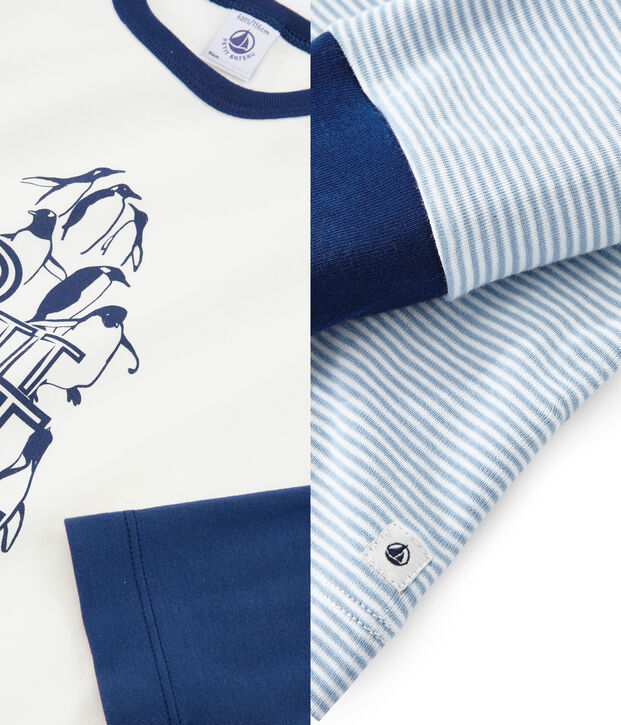 Duo pigiami bambino a costine multicolore