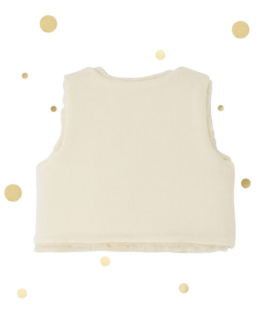 Gilet smanicato per bebé femmina reversibile beige COQUILLE