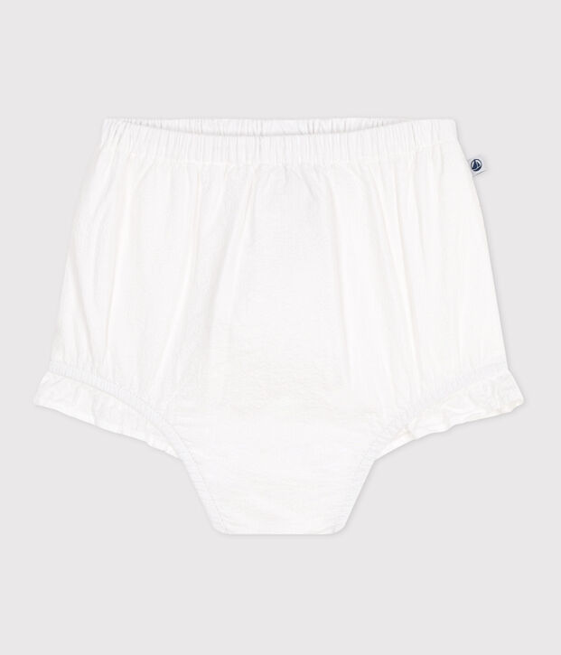 Pantaloncini da neonato in seersucker bianco
