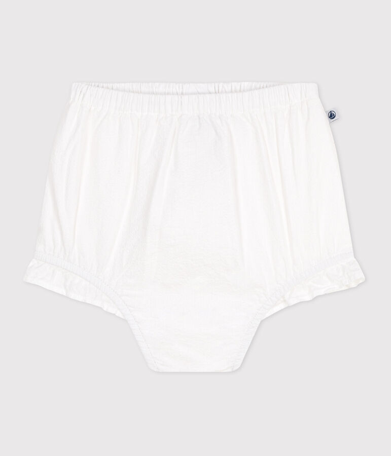 Pantaloncini da neonato in seersucker bianco ECUME