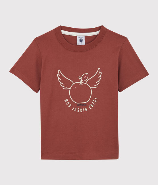 T-shirt  maniche corte in cotone bambino marrone OMBRIE