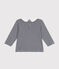 Blusa bebè in cotone con colletto blu SMOKING/bianco MARSHMALLOW