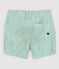 Shorts a righe in tessuto serge bebè maschio bianco MARSHMALLOW/verde GAZON
