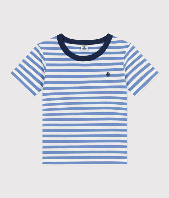 T-shirt a righe in jersey leggero bambino GAULOISE/ MARSHMALLOW