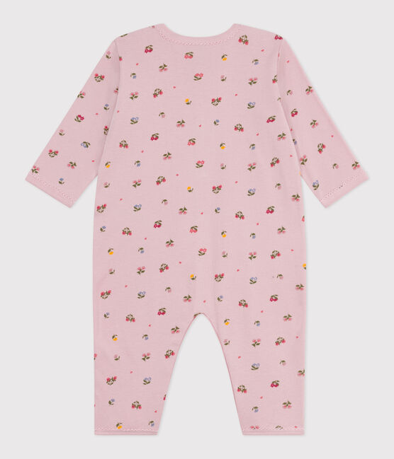 Pigiama senza piedini in cotone con stampa a fiori neonato rosa JOLI/bianco MULTICO