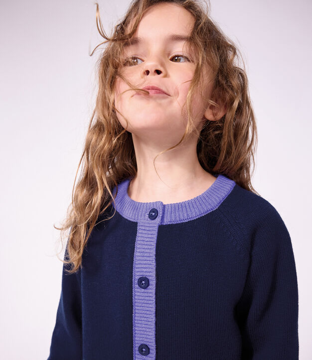 Cardigan in misto lana e cotone tinta unita bambina SOIR