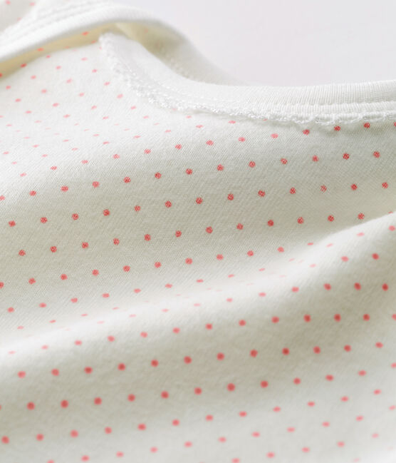 Body manica lunga bebè femmina bianco MARSHMALLOW/rosa CHARME