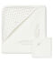 Cofanetto asciugamano quadrato da bagno e doudou bebè in spugna e tubique bianco MARSHMALLOW/bianco MULTICO