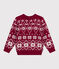 Pullover in lana e cotone fantasia bambino rosso AMARANTE/ AVALANCHE