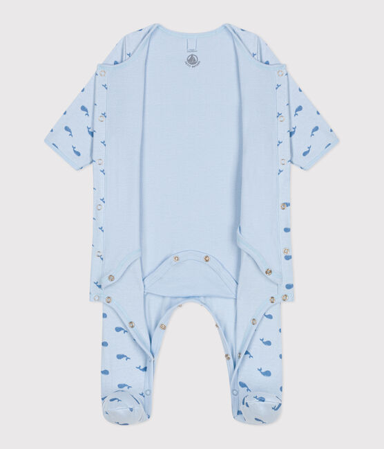 Bodyjama in tubique con balena neonato blu TOUDOU/ ALASKA