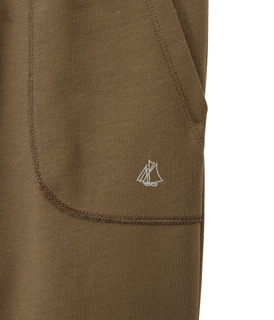 Bermuda bambino in jersey pesante marrone SHITAKE