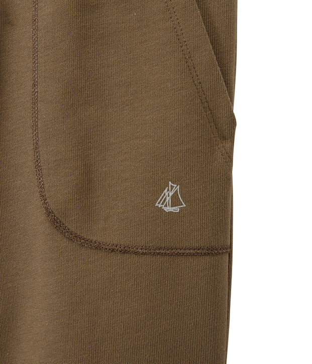 Bermuda bambino in jersey pesante marrone