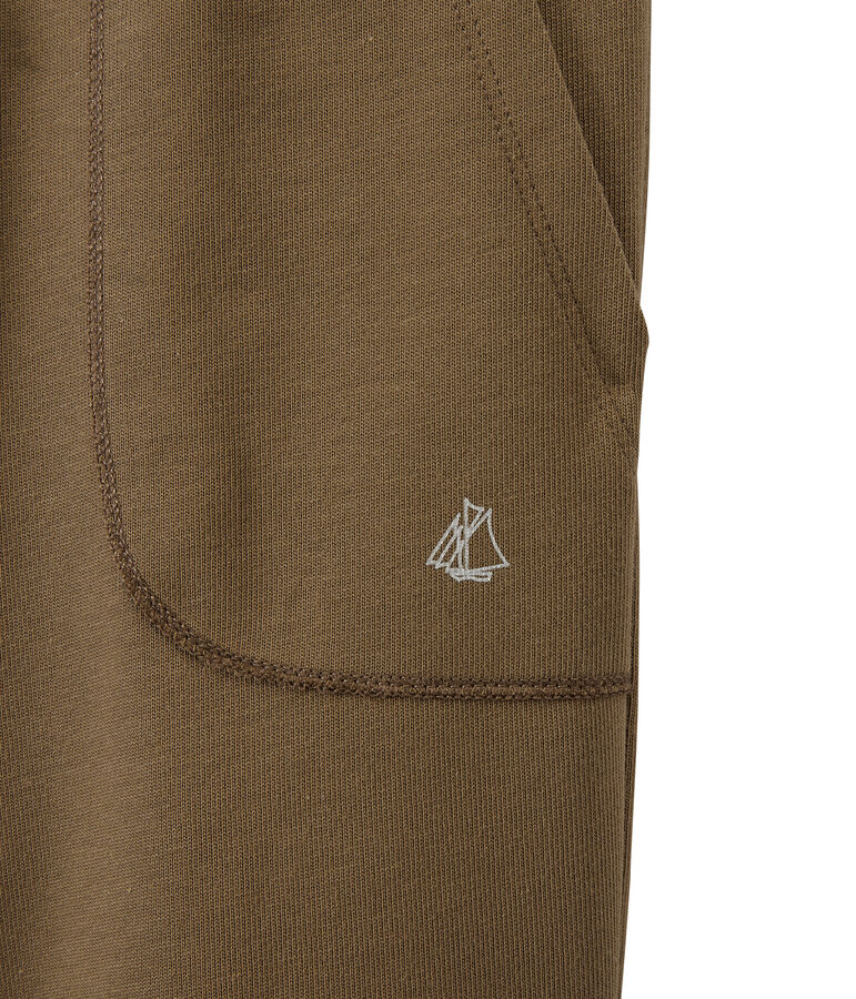 Bermuda bambino in jersey pesante marrone