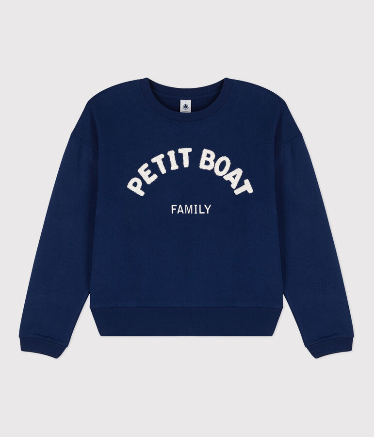 Felpa in cotone donna blu