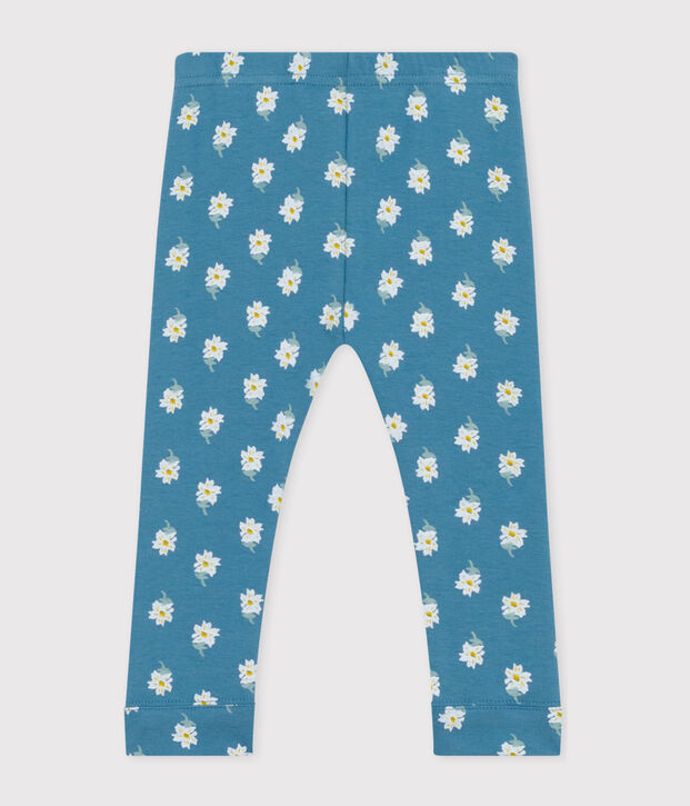 Leggings in cotone stampato per beb&egrave; blu/multicolore