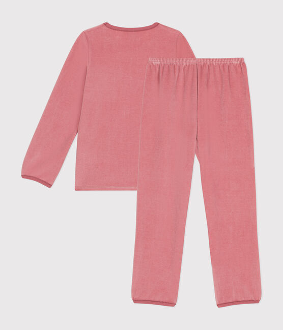 Pigiama bambino in velluto tinta unita rosa ROSEWOOD