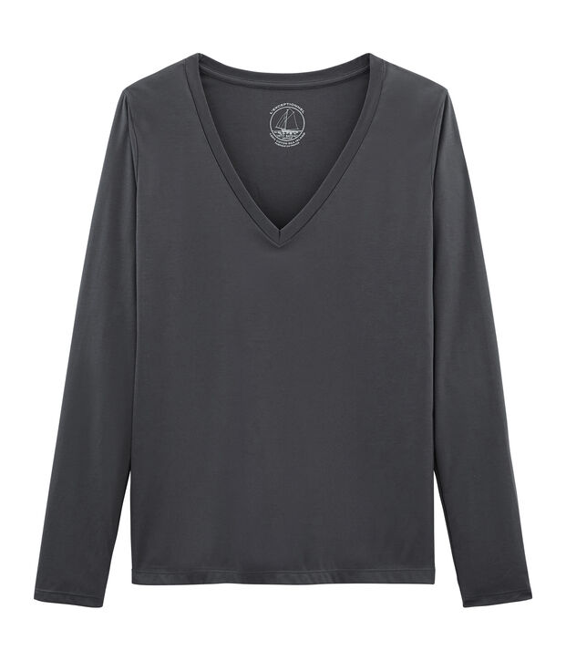 T-shirt maniche lunghe donna in cotone sea island MAKI