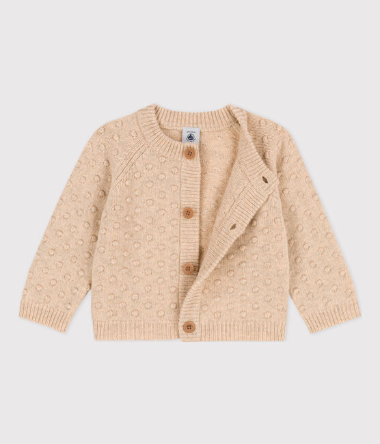 Cardigan in maglia di lana ecru AVALANCHE