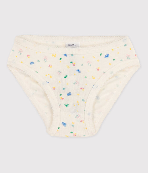 La mutandina in cotone per bambina bianco/multicolore