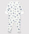 Tutina Paris bebè a costine bianco MARSHMALLOW/blu MAJOR