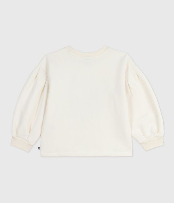 Felpa in cotone stampato bambino ecru MILK