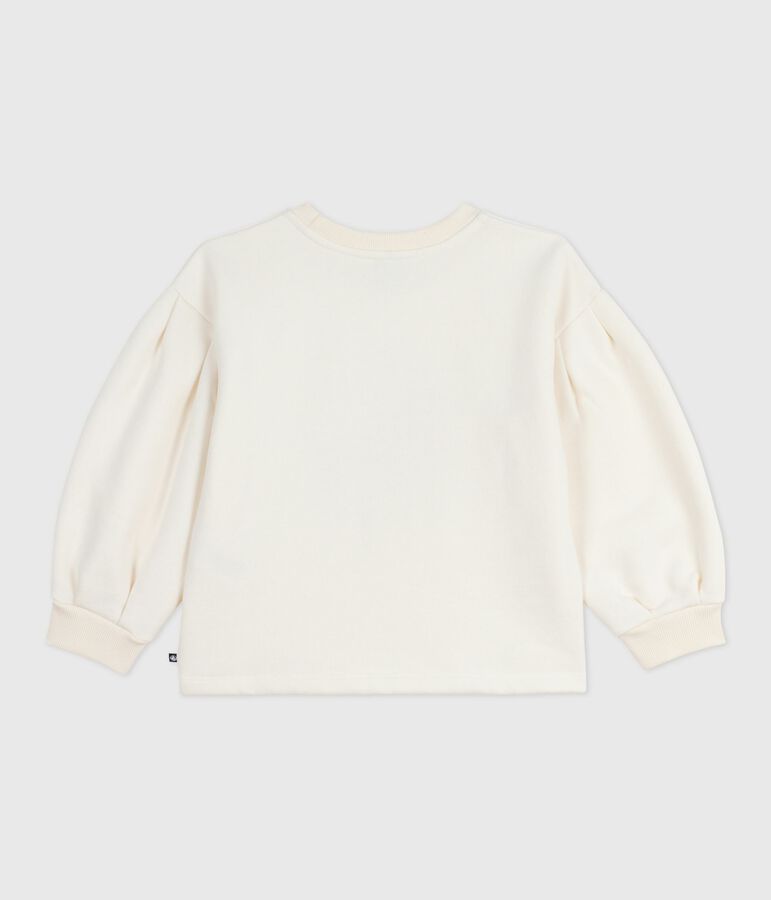 Felpa in cotone stampato bambino ecru
