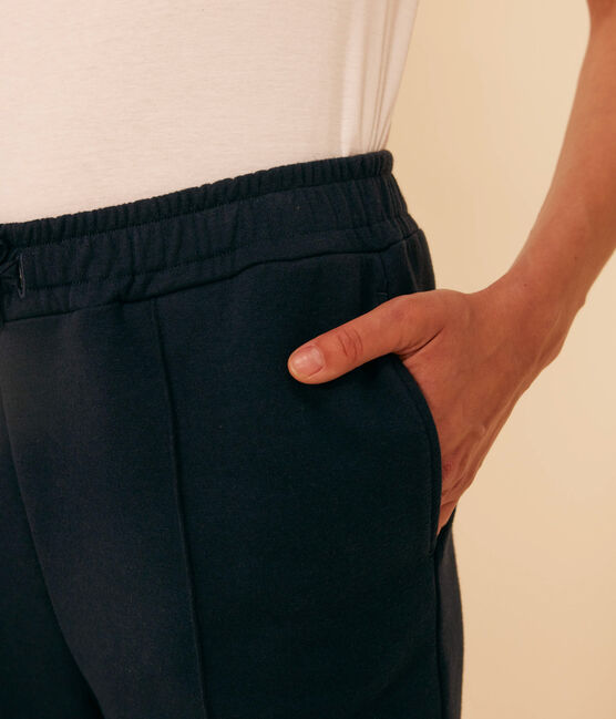 Pantaloni in cotone e elastan donna blu SMOKING