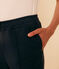 Pantaloni in cotone e elastan donna blu SMOKING